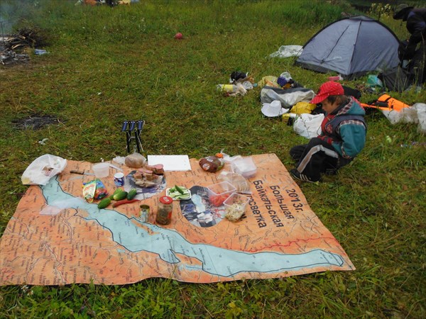 Скатерть - банер с картой Большой Байкальской кругосветки 2013